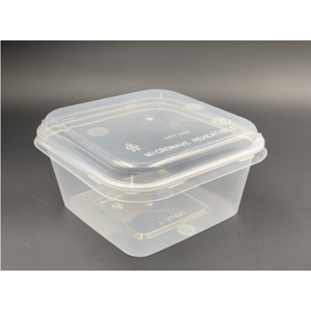 450ML Square Plastic Container with Lids - SLV10/PACK50/CTN500 (50PCS X  10PACK)