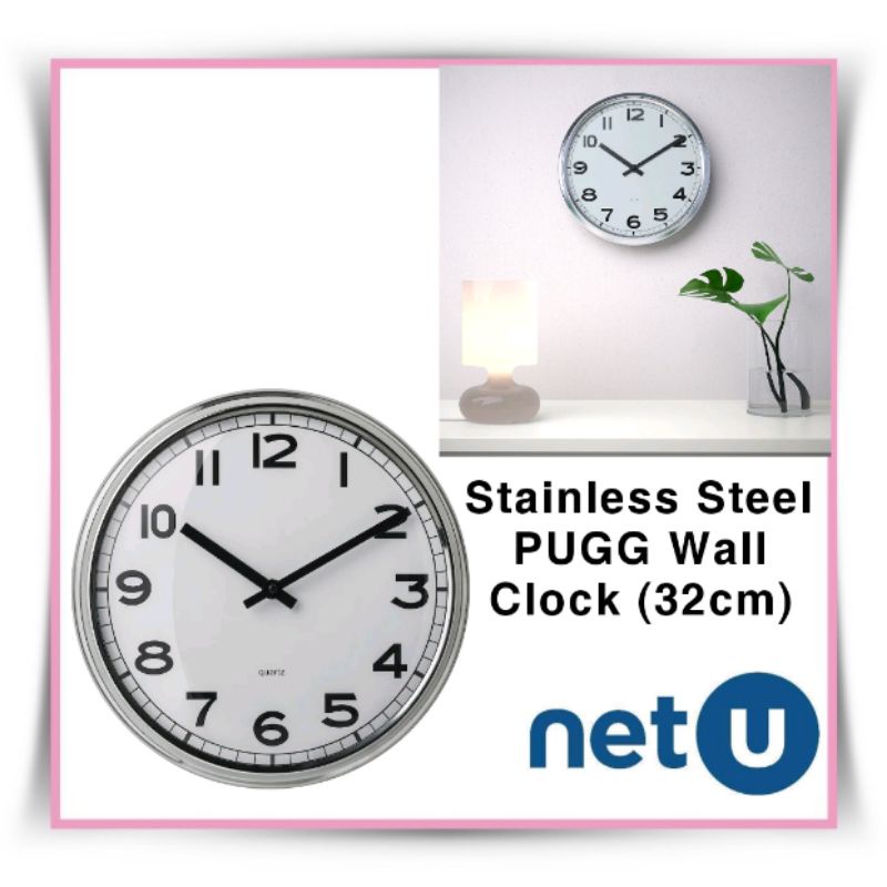 Stainless Steel PUGG Wall Clock (35 Cm) | Shopee Malaysia