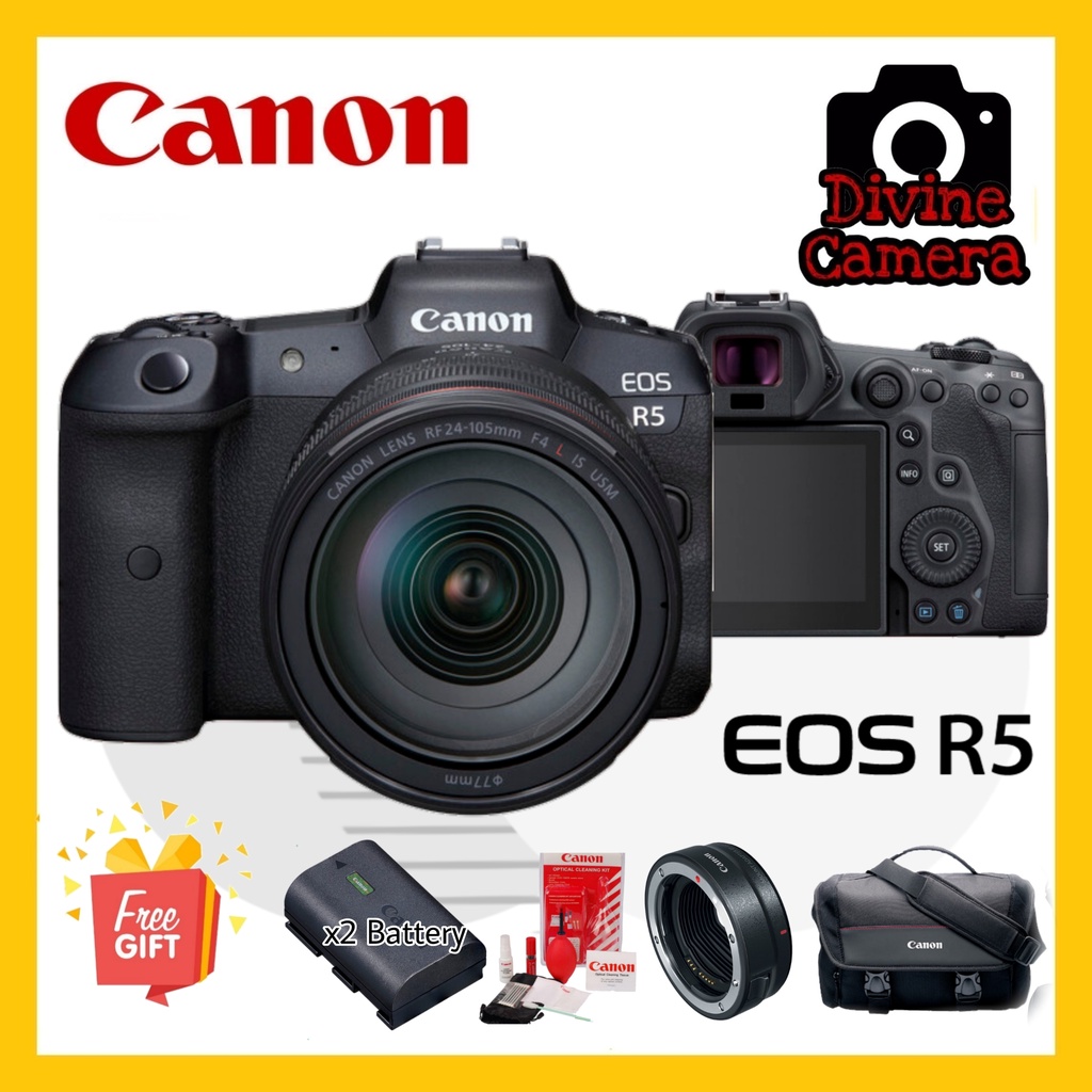 Canon EOS R5 Mirrorless Full- Frame Digital Camera With 24-105mm F/4L ...