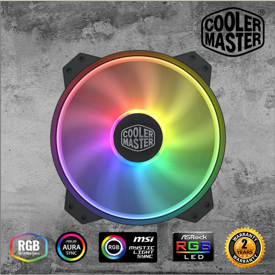 Cooler Master MasterFan MF200R ARGB 200mm Addressable RGB Case Fan ...