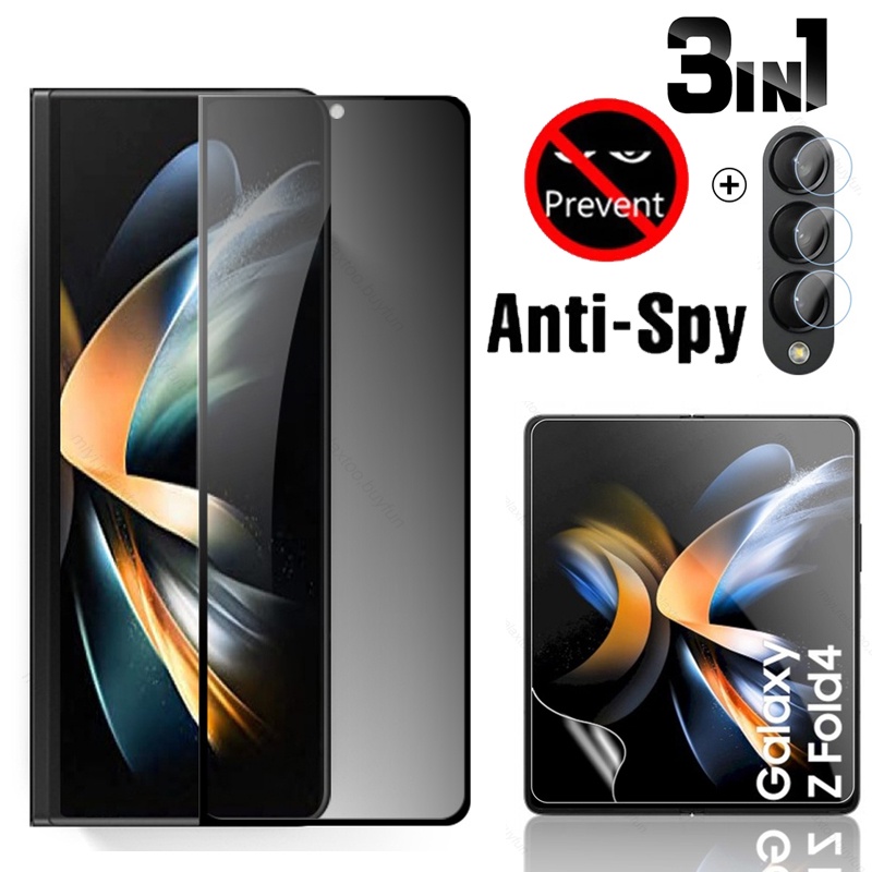 3in1 Privacy Tempered Glass Anti Spy Screen Protector Hydrogel Soft Film Lens Film For 5618