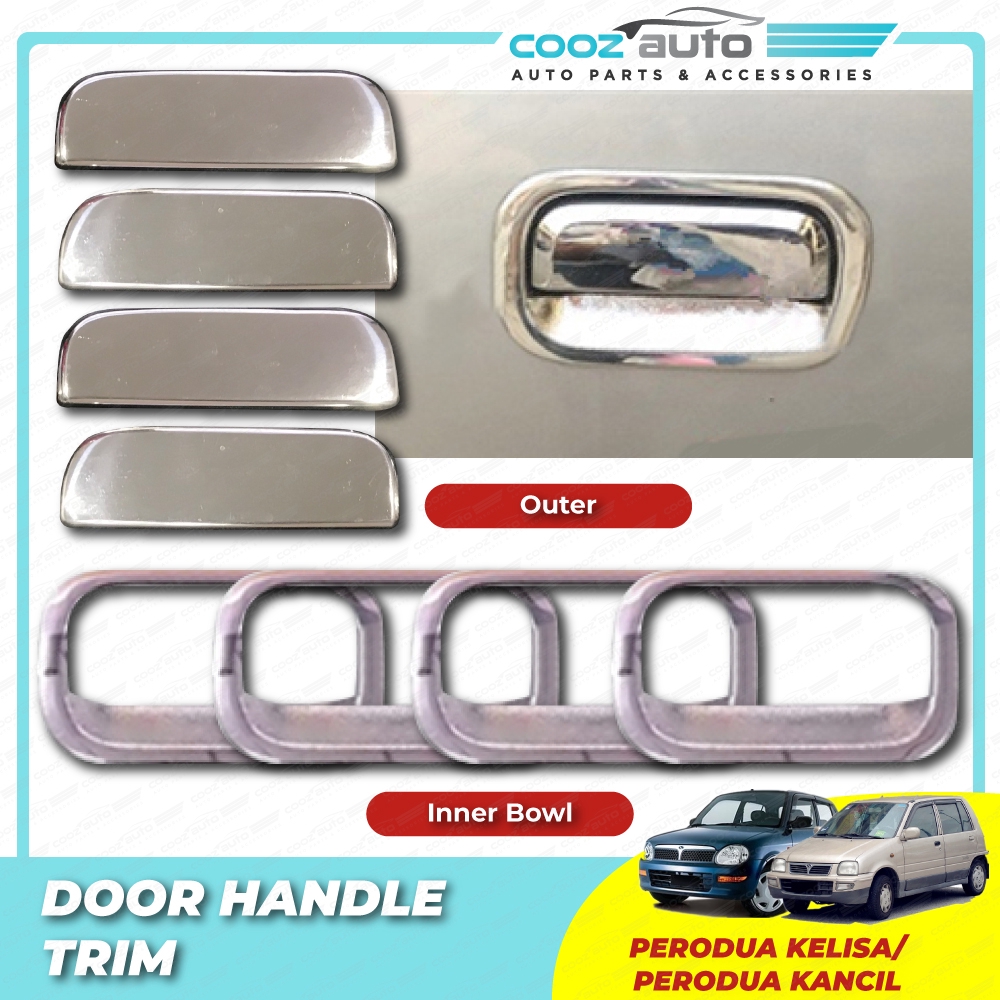 Perodua Kelisa Kancil Door Handle Bowl Trim Cover Chrome Protector