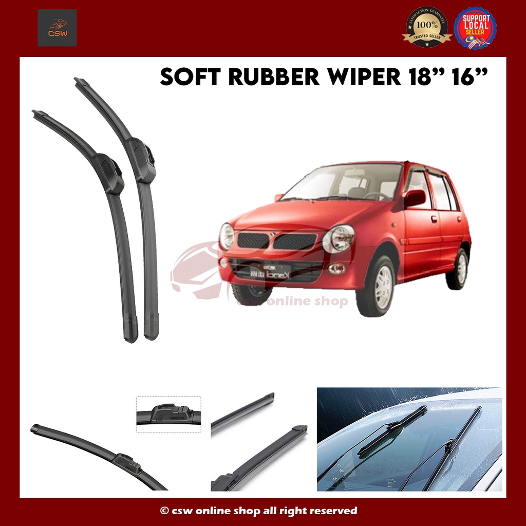 Perodua Kancil 850 660 CC Car Front Windscreen Rubber Soft Wiper Size