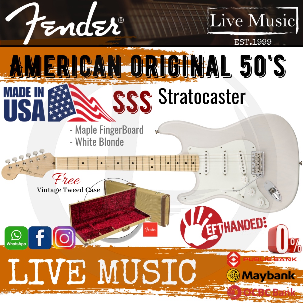 Fender american original 50s deals stratocaster left handed