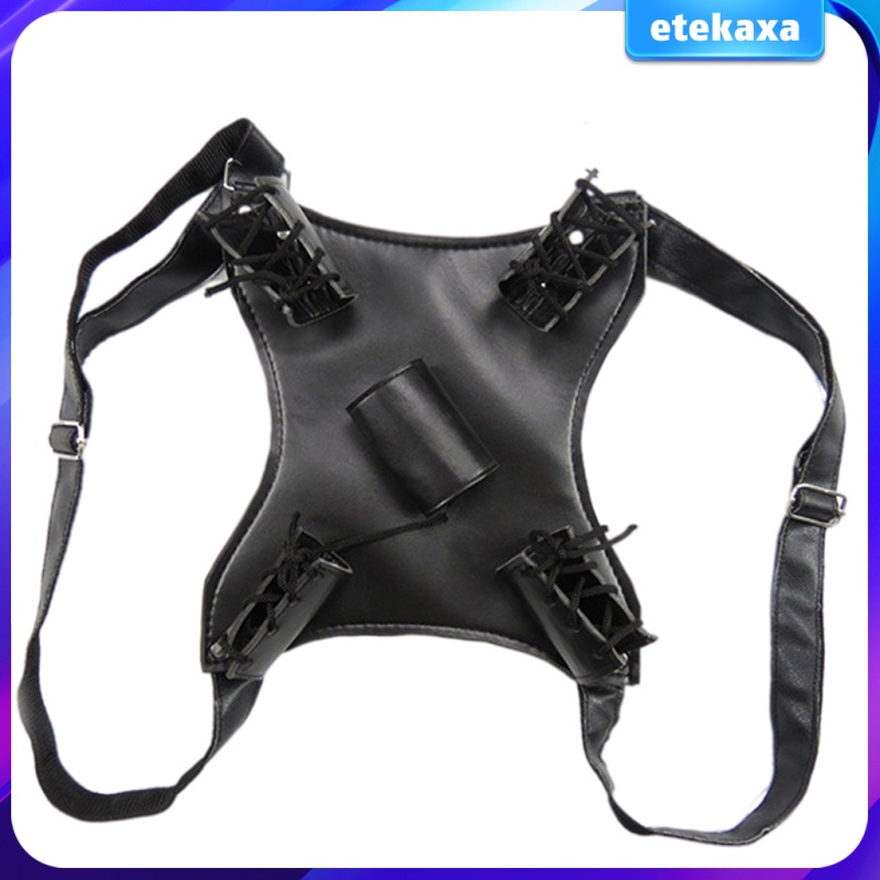 [etekaxaMY] PU Leather Back Belts, Portable Men Medieval Rapier Holder ...