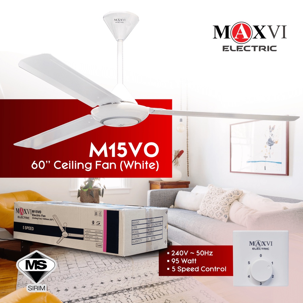 Maxvi 60 Ceiling Fan Energy Efficiency