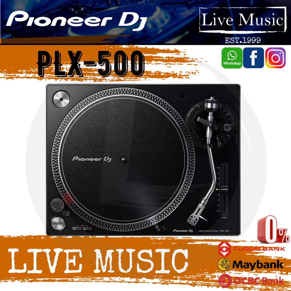 Pioneer DJ PLX500 Direct Drive Turntable Black (PLX500) Shopee