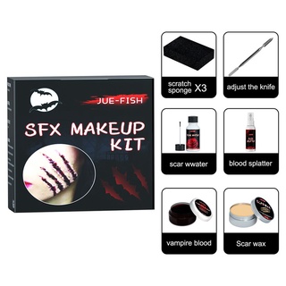 Sfx Makeup Kit Scars Wax, Halloween Skin Wax Plasma Makeup Set Scar Makeup  Creepy Atmosphere Party Makeup Props Wound Scar Wax, Fake Scab Blood