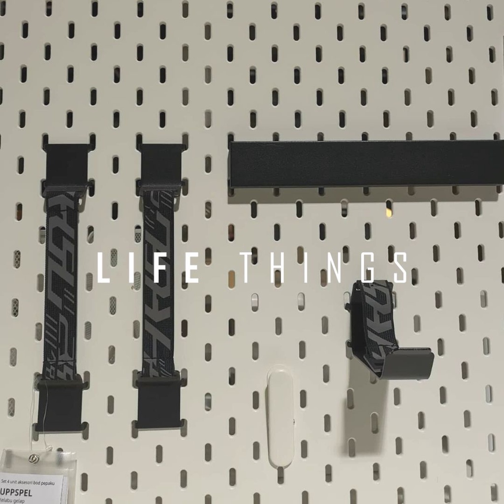 IKEA UPPSPEL 4-piece pegboard accessories set, dark grey, Set 4 unit ...
