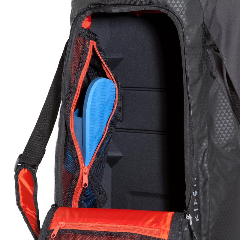 NEW DECATHLON KIPSTA AWAY 50 LITRES SPORTS BAG BLACK RED