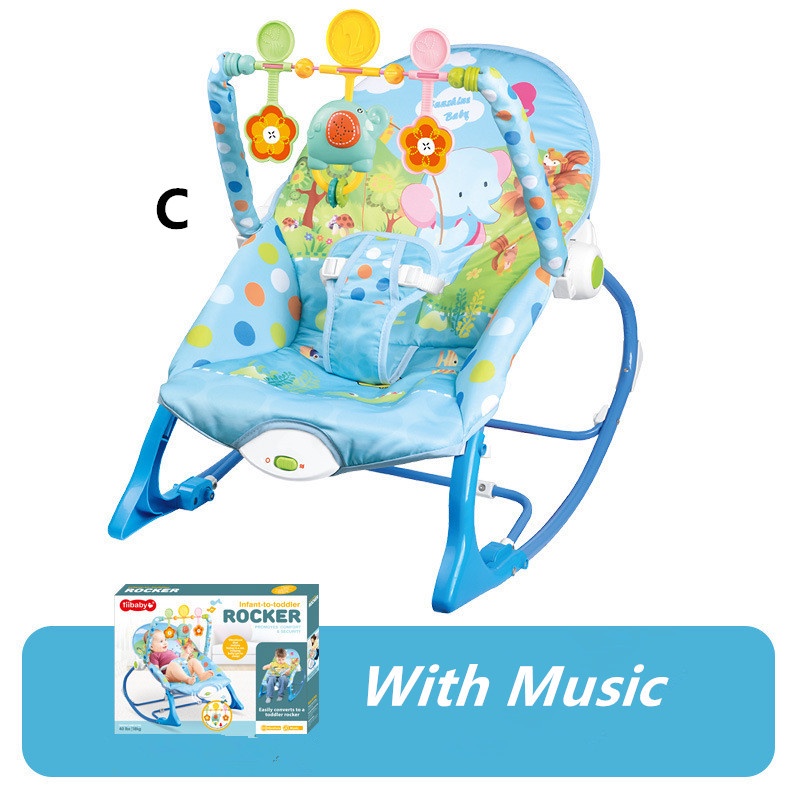 Baby Rocker Bouncer Cradle Music with Safety Belt Kerusi Muzik Buaian ...