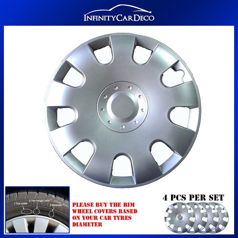 15 Inch ABS Universal High Quality Luxurious Silver Wheel Cover Rim ...
