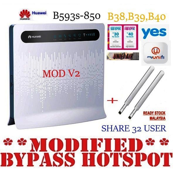**Modified**B593 Huawei b593s850 mod bypass hotspot wifi modem router