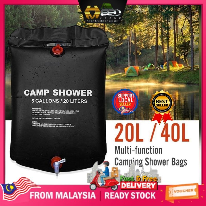 20 Liters Outdoor Shower Water Bag Family Portable Shower Bag Camping