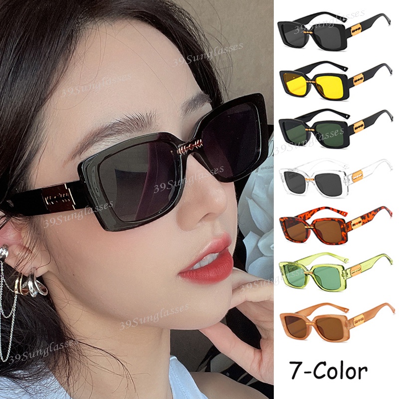 Trend Women Rectangle Sunglasses New Personality Blade pattern Sun ...