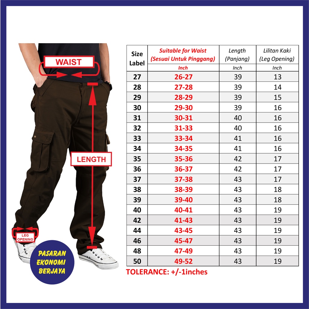 SELUAR POCKET 4655# CARGO PANTS KARGO SLACK SIX POCKETS SELUAR KERJA ...