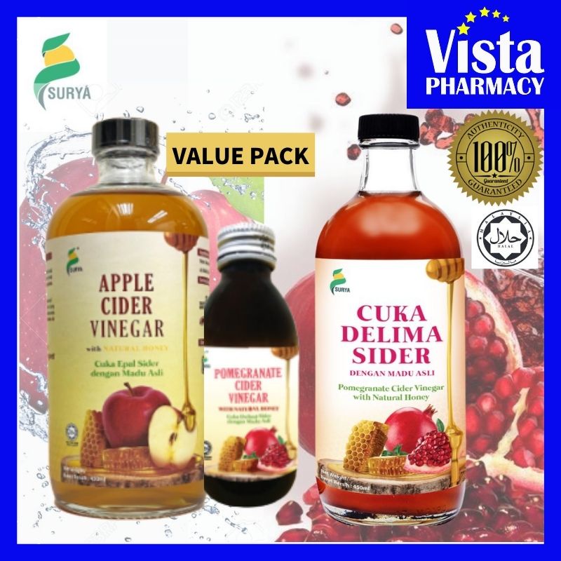 Surya Apple Cider Vinegar Pomegranate 450ml / Surya Pomegranate Cider