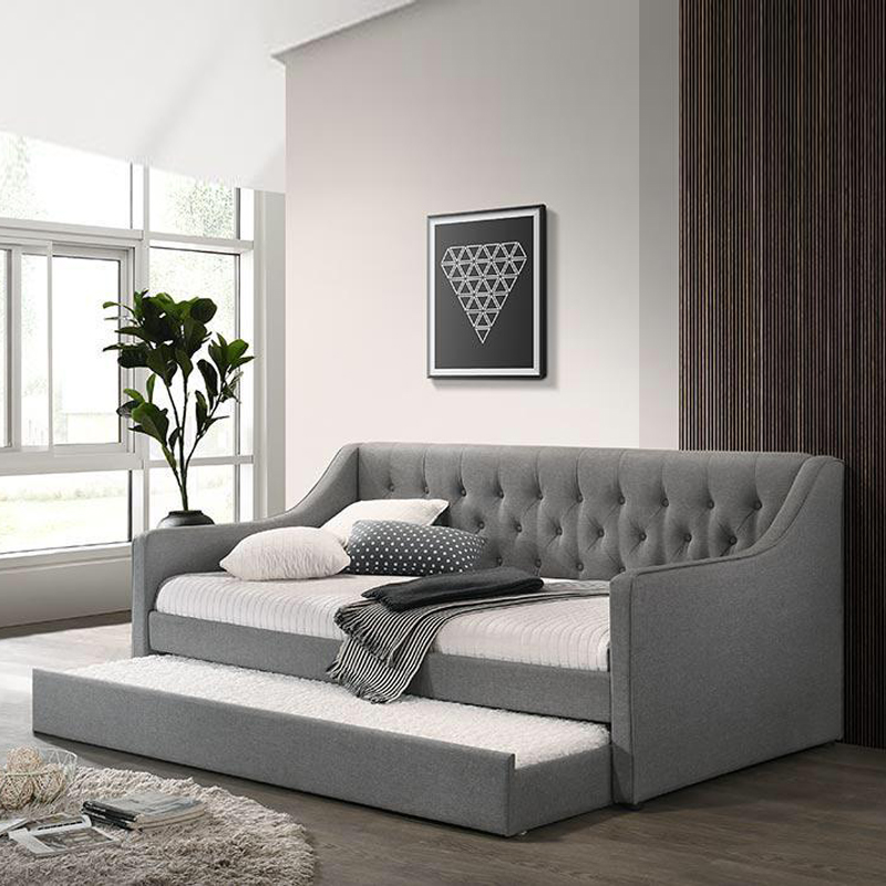 HALEY single size fabric daybed with trundle/ katil daybed grey color ...