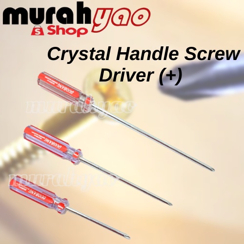 Screw Driver with Plastic Crystal Handle (+) / Pemetar Skru | Shopee ...