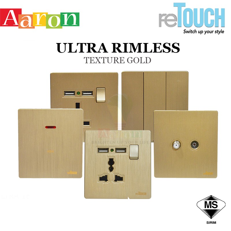 Retouch Ultra Rimless Socket Switch Slim Modern Switch Design Switch