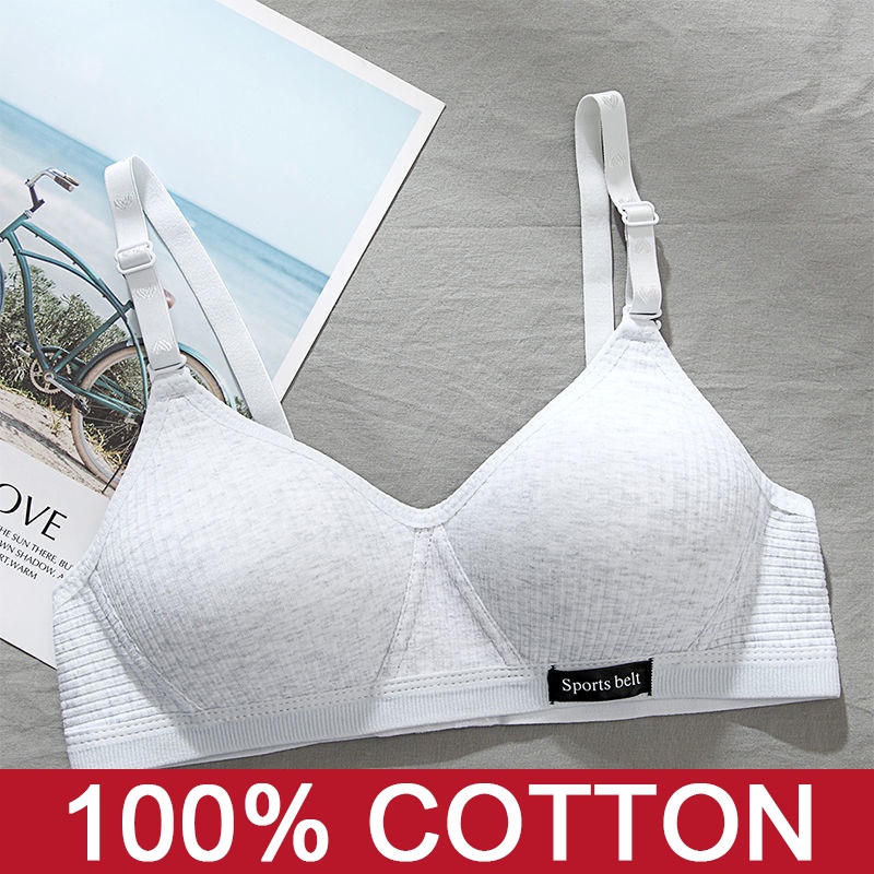 Maniyun Cotton Soft Teenager Bra For Girls Small Chest Push Up Bra Non ...