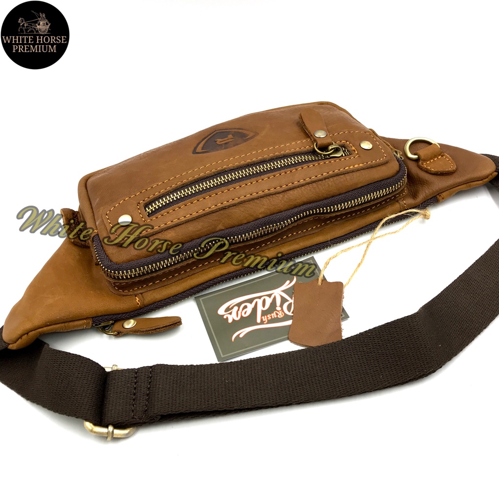 Rush Rider Beg Pinggang Kulit Asli Leather Thin Waist Bag Pouch Bag Men ...