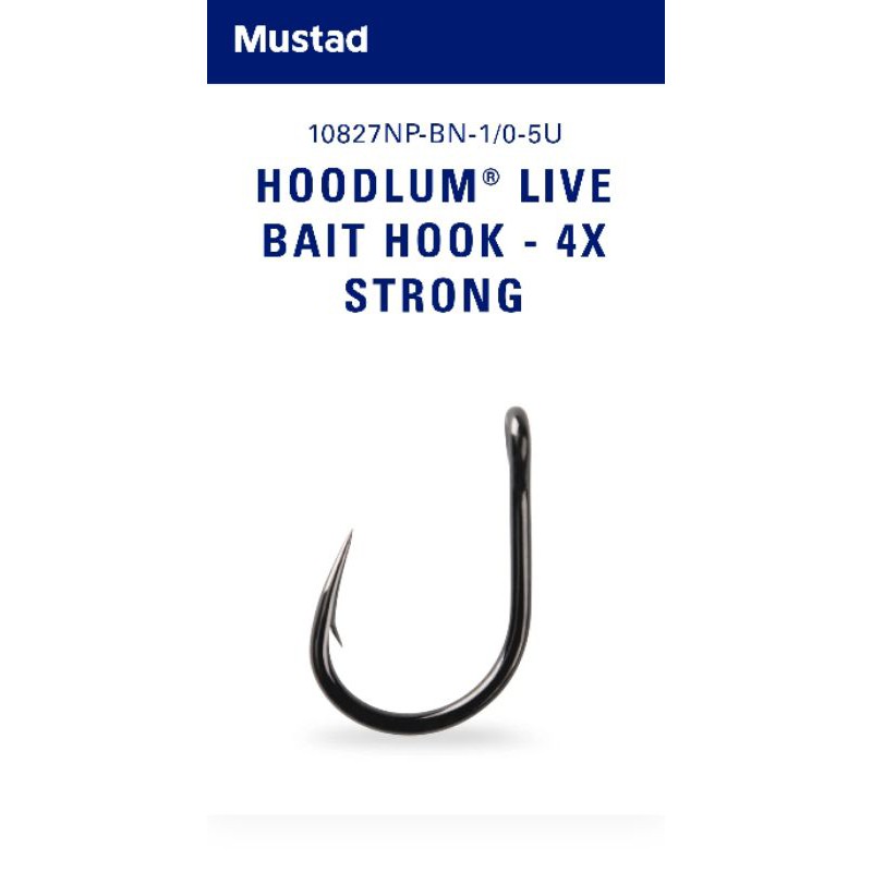 Mustad Hoodlum Live Bait Hook 4X (10827NPBLN)