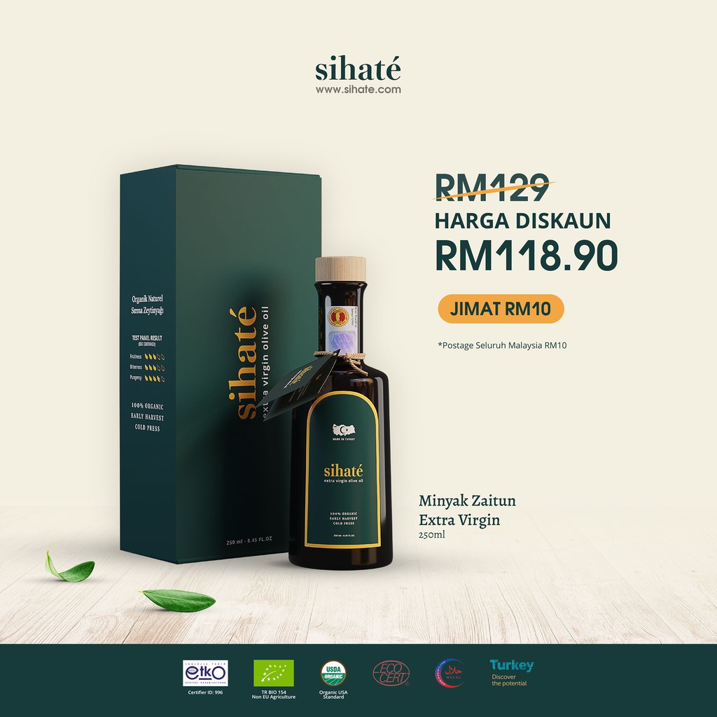 🔥250ml SIHATE MINYAK ZAITUN EXTRA VIRGIN OLIVE OIL SIHATÉ🔥MINYAK ZAITUN ...