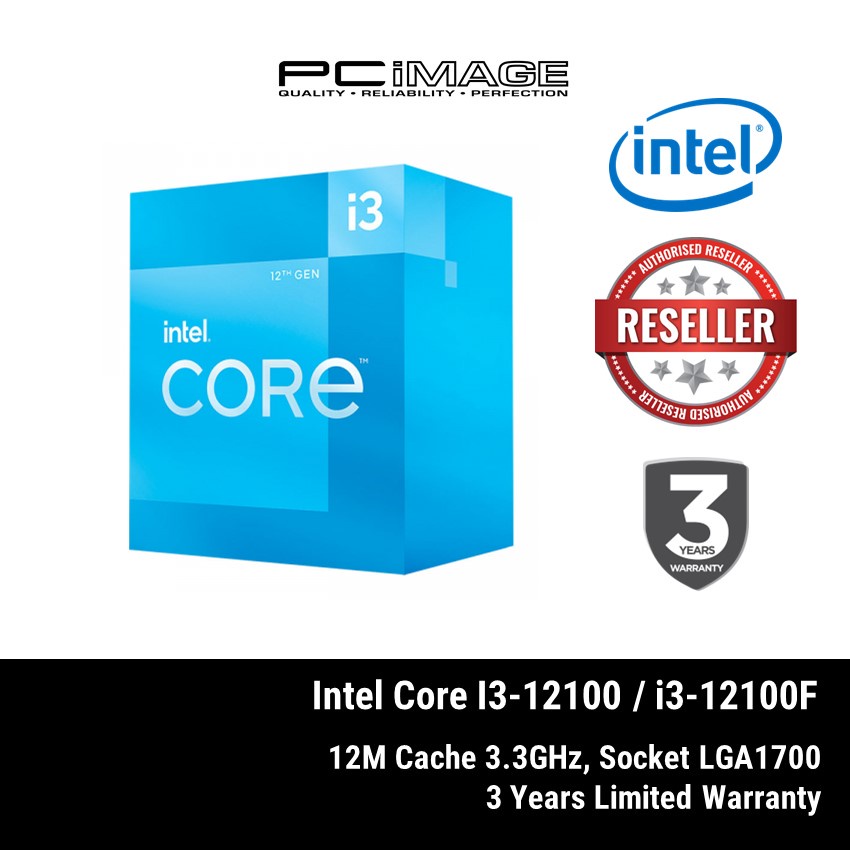 Intel Core i3-12100F 12th Gen Alder Lake Quad-Core 3.3GHz LGA 1700
