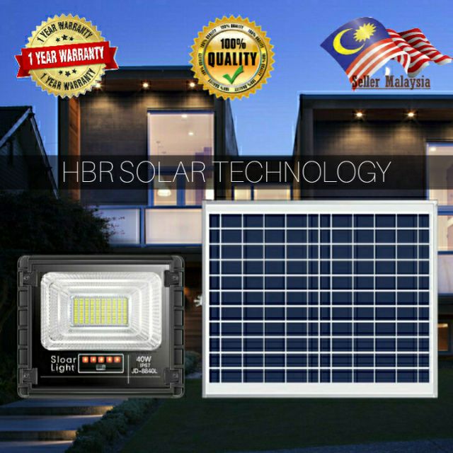 NEW MODEL !! 40 Watt Solar Spotlight With Battery indicator | Shopee ...