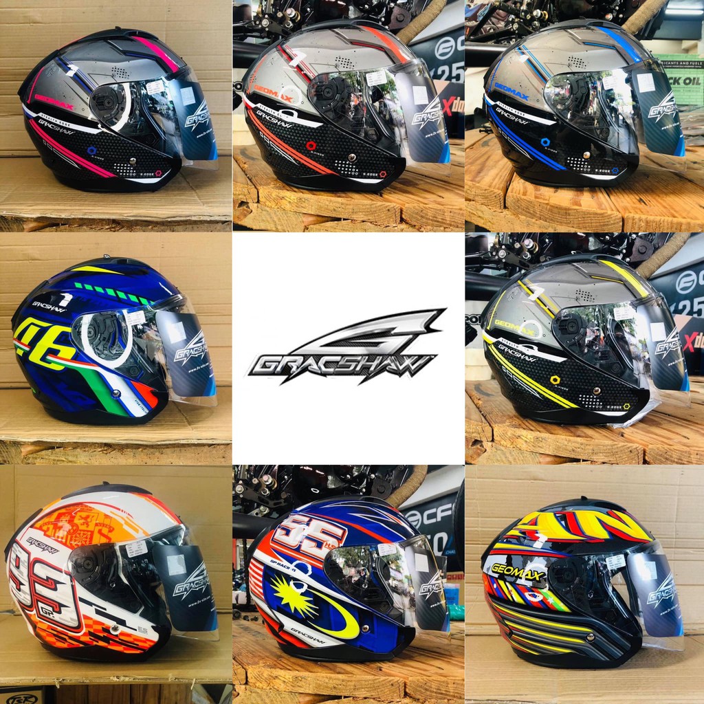 Gracshaw Geomax Double Visor Helmet G555 Asean Spain Malaysia