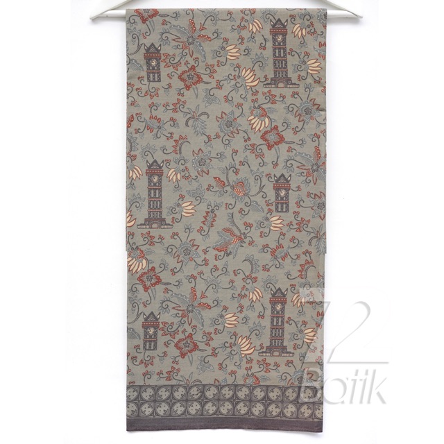 KATUN HIJAU Premium Cotton BATIK Fabric With Natural Green Gray Clock ...