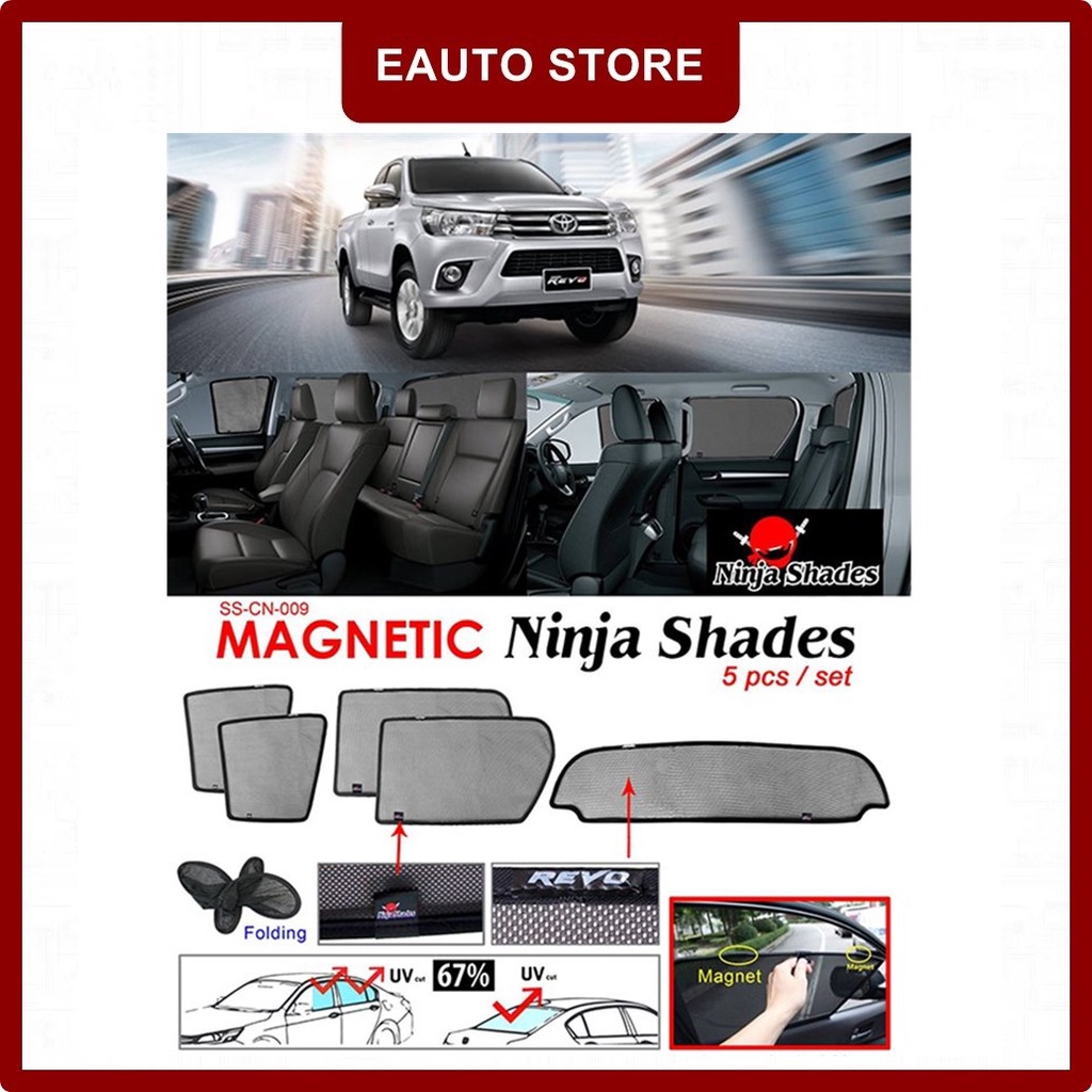 GCcv Car Window Shade For Kids Side Window Sun Shade For Hilux Revo VIII 2015-2021 Magnetic Curtain Sun UV Protection Covers For Baby Sleeping Auto Accessories,Rear-window Back-windscreen-3PCS