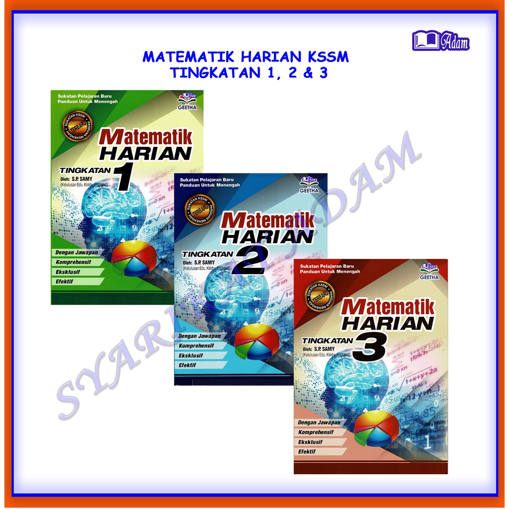 [ADM] BUKU LATIHAN PT3: MATEMATIK HARIAN KSSM TINGKATAN 1, 2 & 3 - GEETHA | Shopee Malaysia