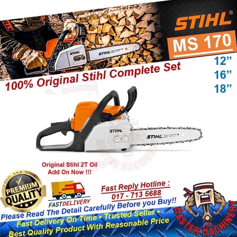 100 ORIGINAL STIHL 🌟 MS170 Chainsaw (12” 16” Guide Bar) Shopee Malaysia