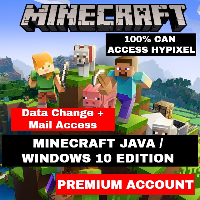 MINECRAFT JAVA/WINDOWS 10 FULL ACCESS (CAN ACCESS HYPIXEL ...