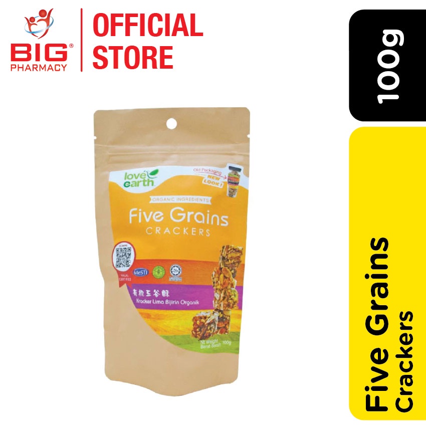 Love Earth Organic Five Grains Crackers (100g) Shopee Malaysia