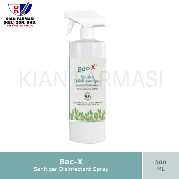 Bac X Sanitizer Disinfectant Spray 500ml Benzalkonium Chloride Shopee Malaysia