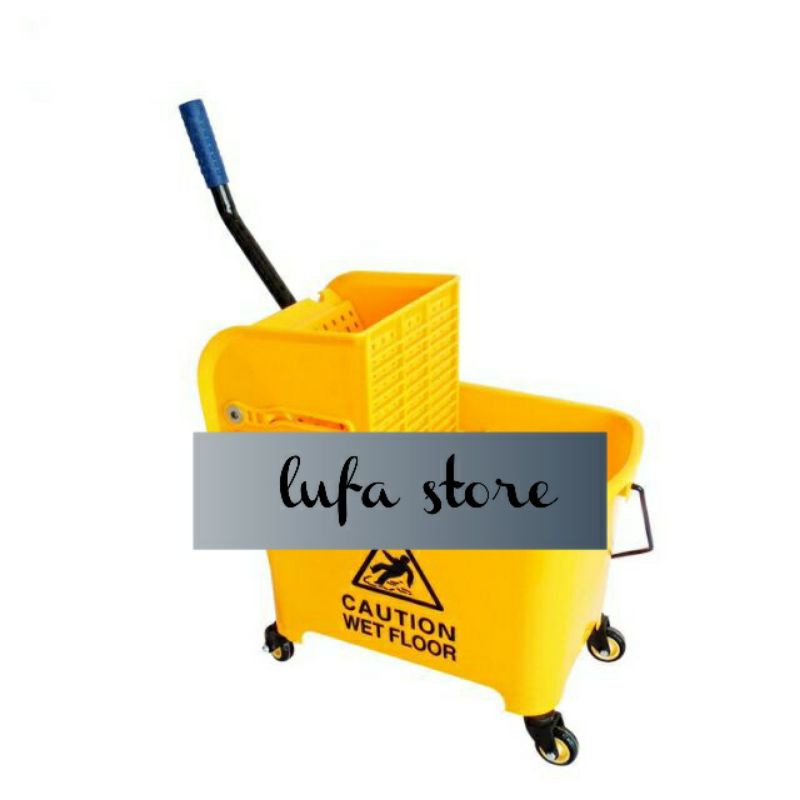 20L mop cart wringer mop pail with wheel mop bucket wheel baldi mop beroda Shopee Malaysia
