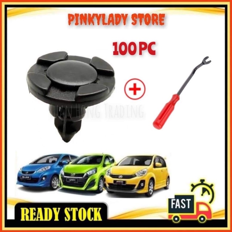 (100pc) Perodoa Myvi Viva Axia Bezza Alza Bumper Clip murah with Wrench