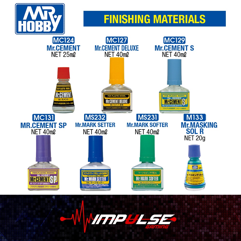 Mr Hobby MC124 131 , MS231 MS232 , M133 Mr Cement Deluxe S SP Mark
