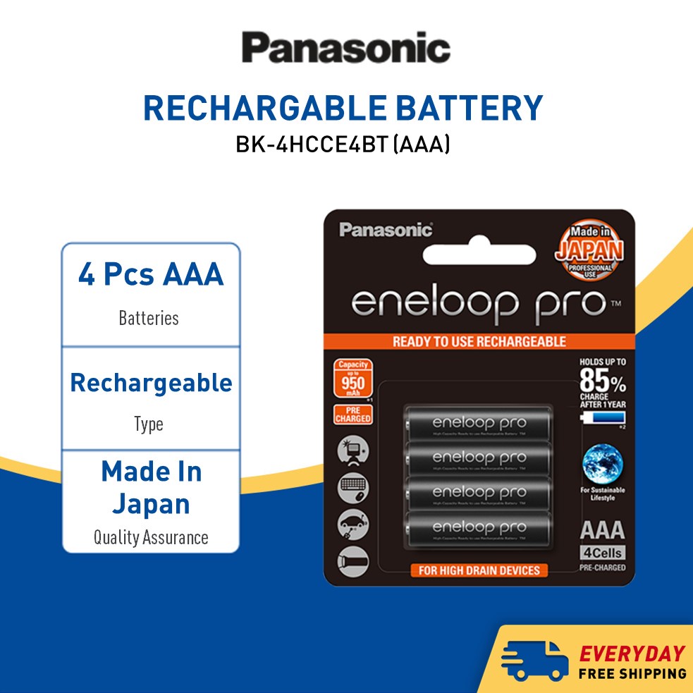 Panasonic Eneloop Pro Aaa Size Rechargeable High Capacity Long Life