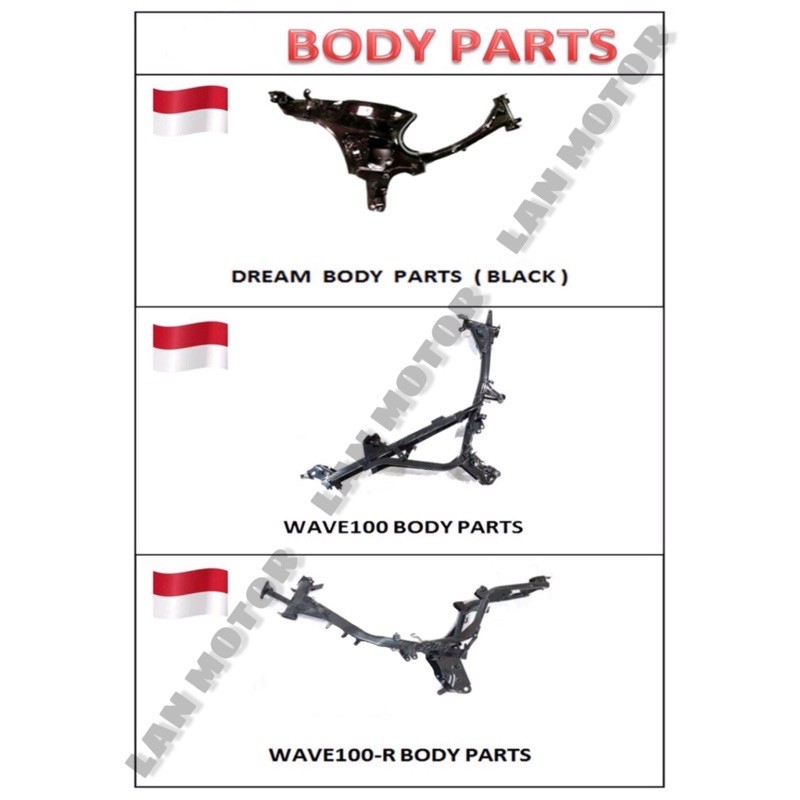 EX5 DREAM/WAVE100/W100/WAVE100-R/W100-R FRAME BODY COMPLETE (LOCAL ...
