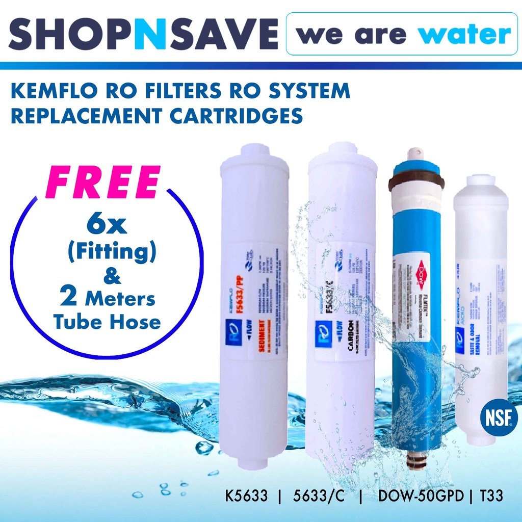 SHOPNSAVE KEMFLO RO FILTERS RO SYSTEM REPLACEMENT CARTRIDGES WATER ...