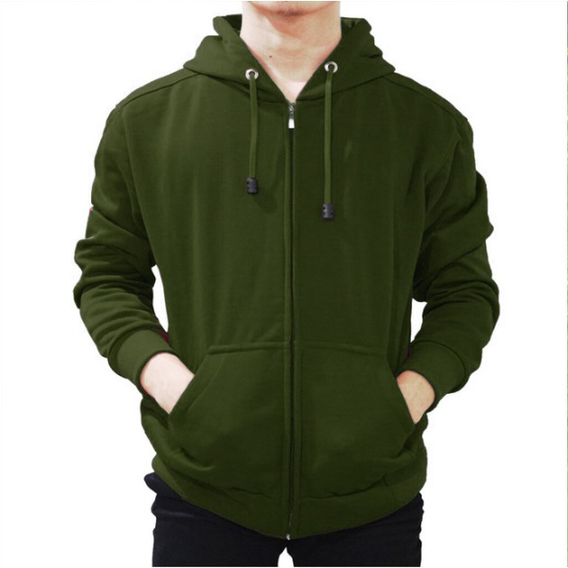 Army Zipper Hoodie Plain Jacket Shopee Malaysia