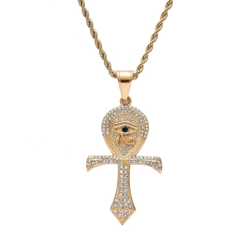 Ancient Egyptian Horus Eye Cross Pendant Necklace for Women and Men Hip ...