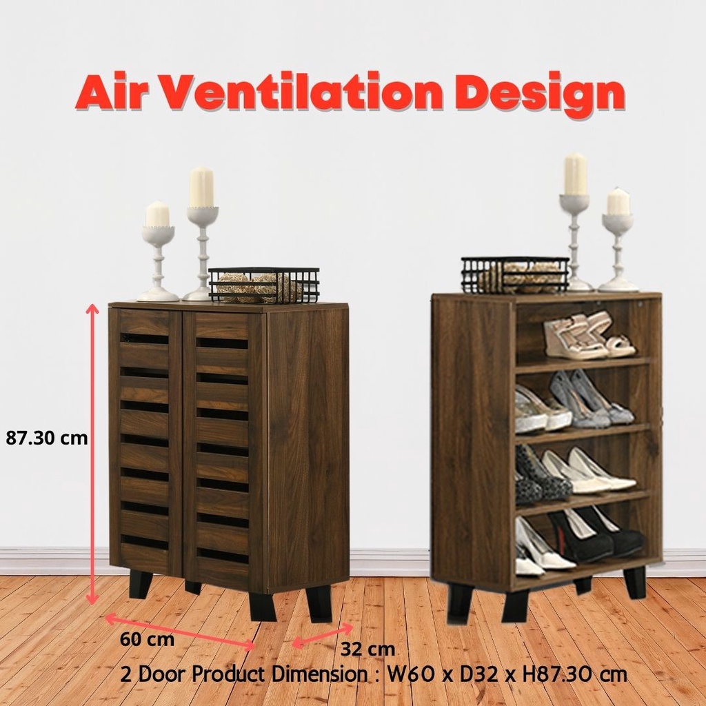 HIGH RISE 2 DOOR or 3 DOOR SHOE kasut perabot good air