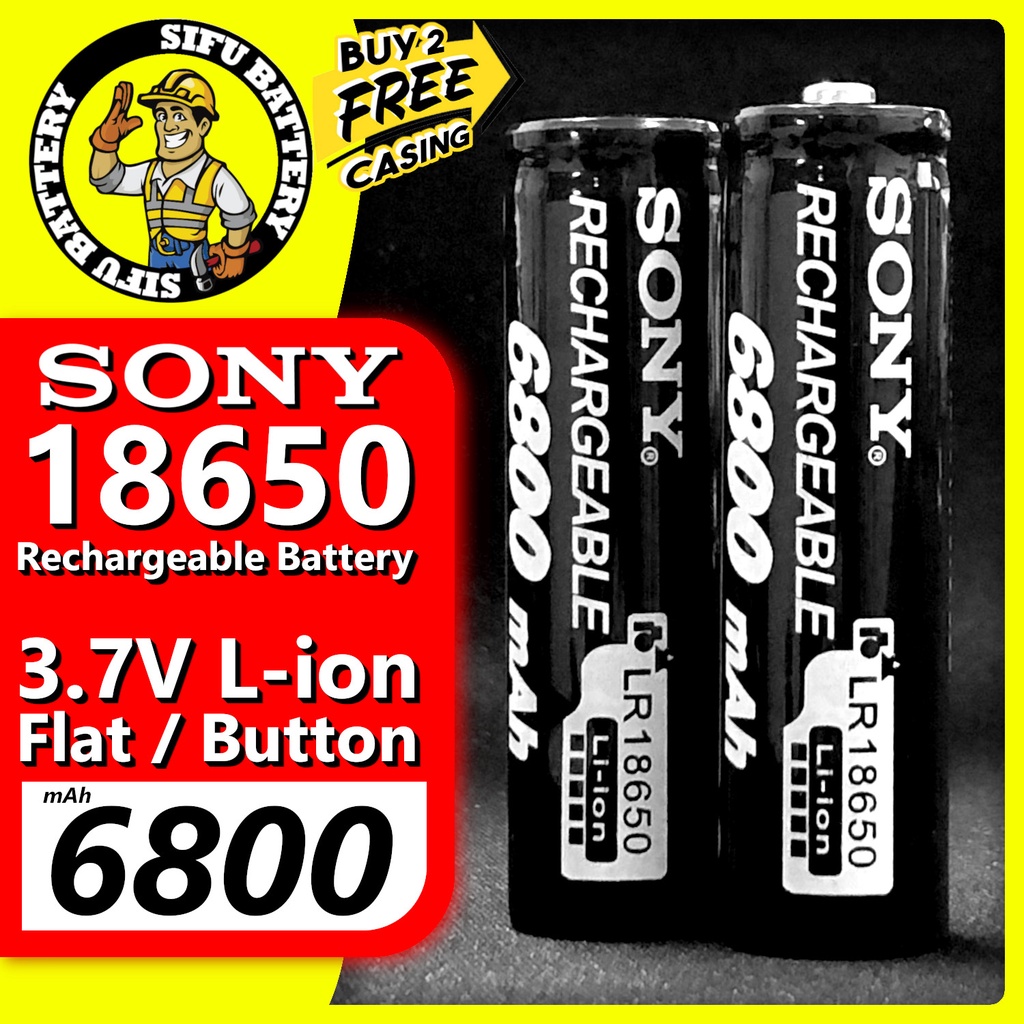 SONY Rechargeable Battery 18650 Flat Top / Button Top Bateri Cas Semula ...