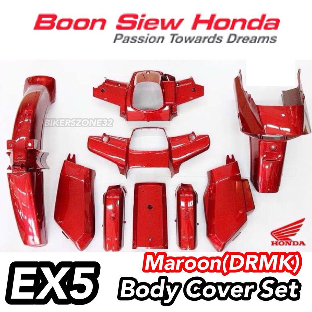 Honda EX5 [BSH / Boon Siew Honda] 100% Original Body Cover Set (Maroon ...