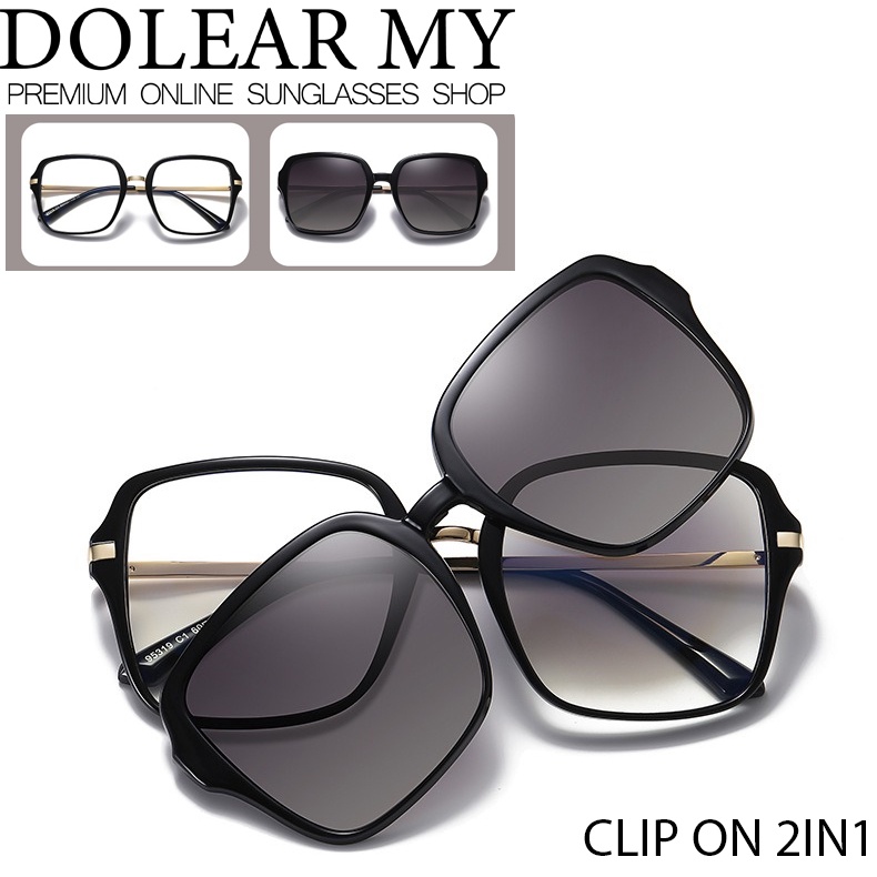 DolearMY 2in1 AntiBlue Light+Polarized Anti Silau Glasses Gentle Buy1 Get  Lens AD Series